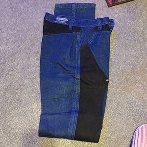 Women's Blue and Black Relaxed Jeans